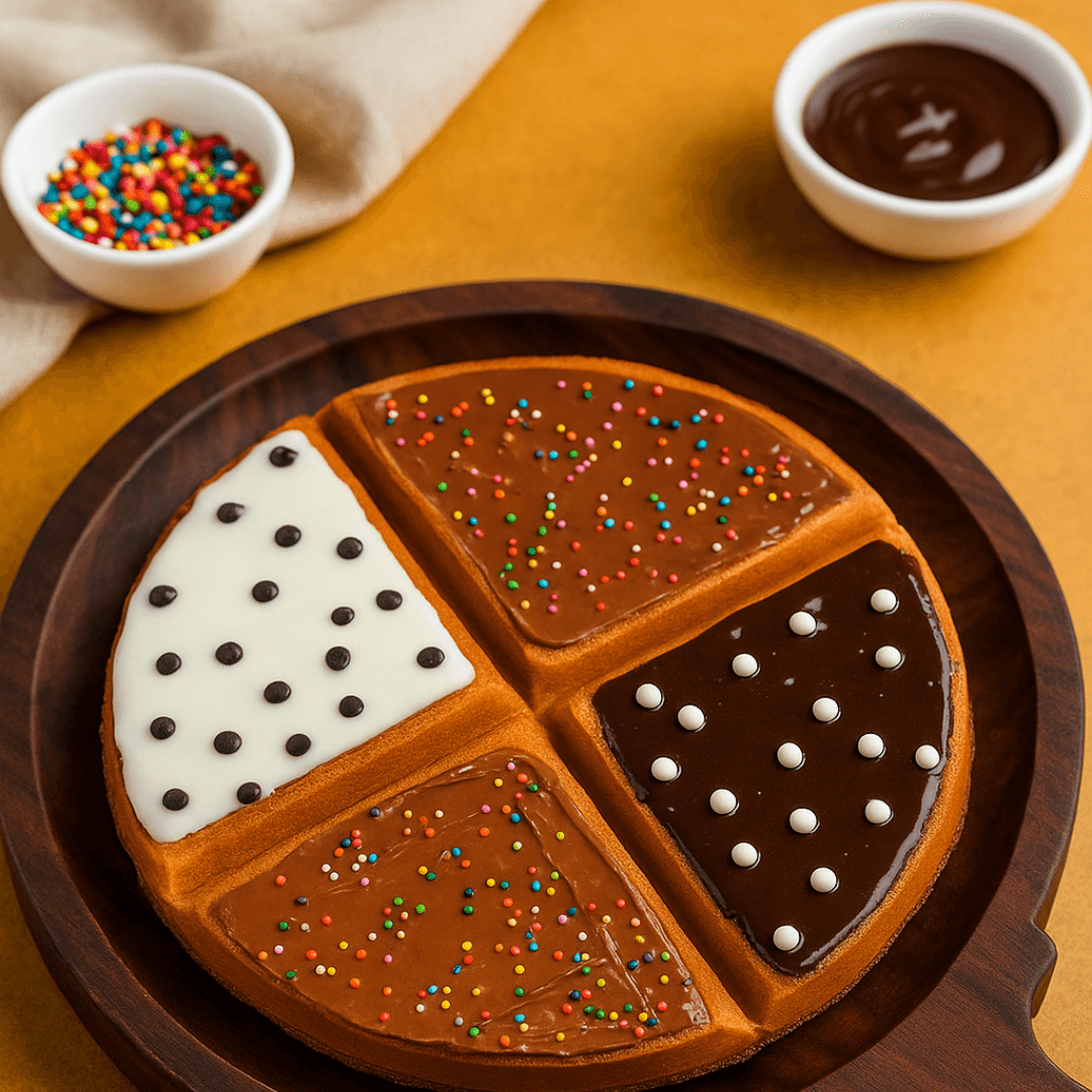 Triple Choco Waffle Pizza