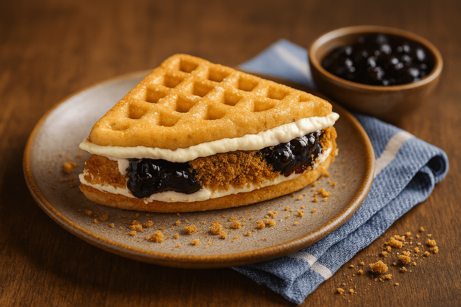 Blueberry Cream Rush Waffle Sandwich