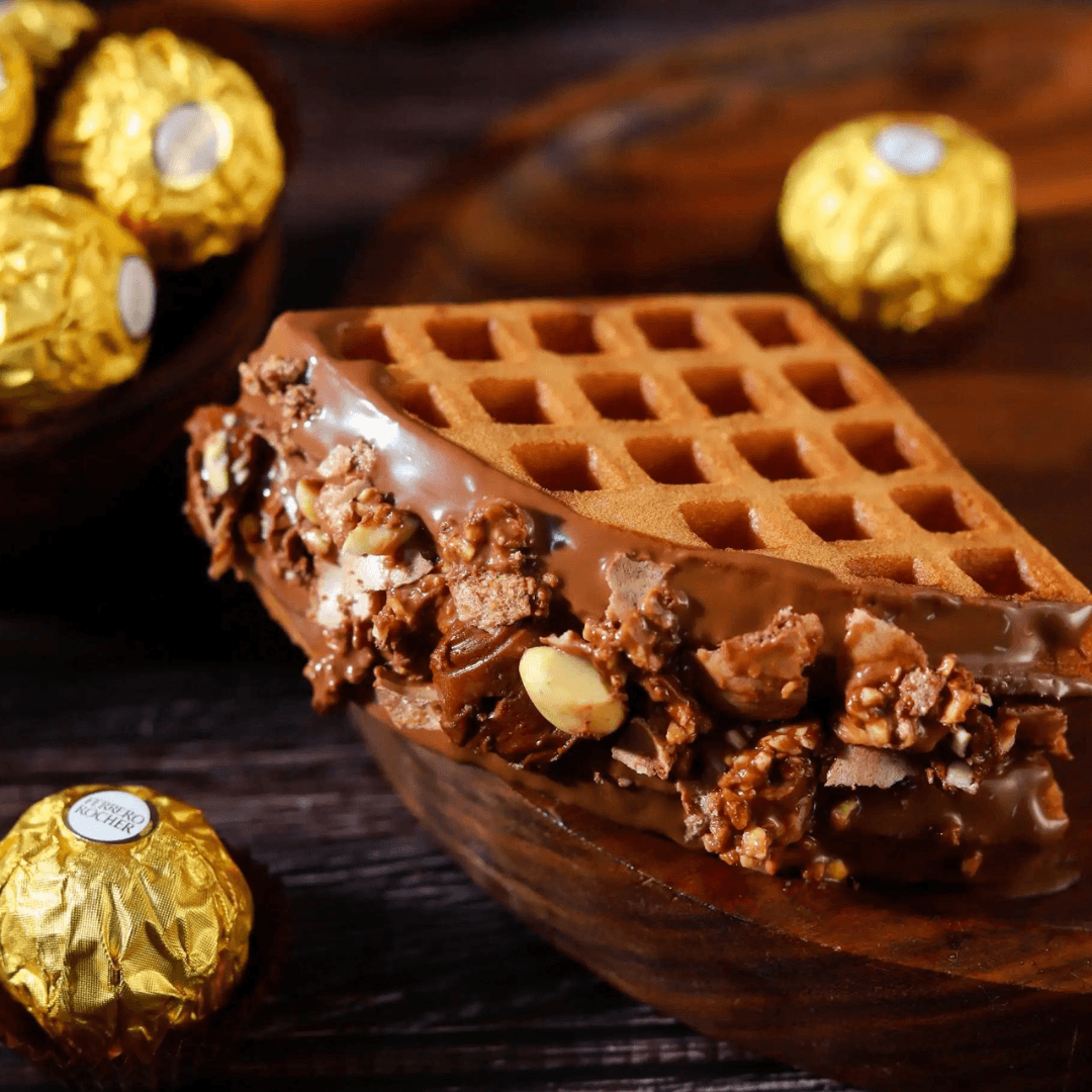 Ferrero Rocher Waffle Sandwich